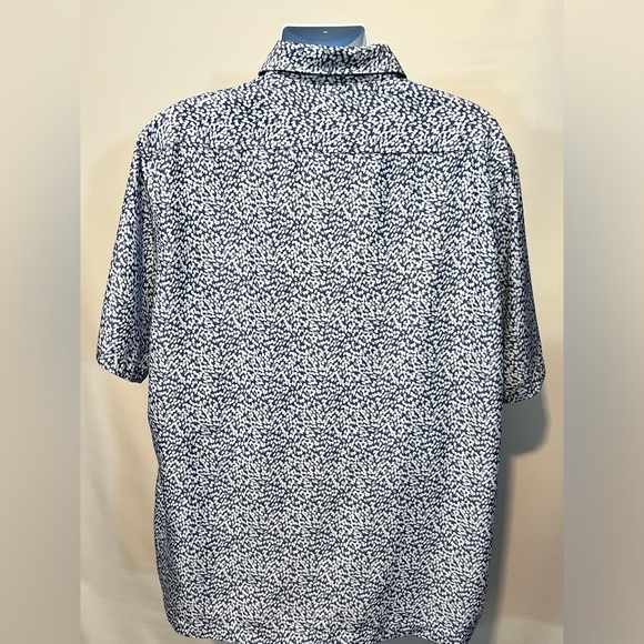 REUNION Men’s‎ cadet blue droplets design short sleeve shirt size L. - Picture 3 of 12